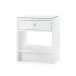 Benjamin White Pearl 1-Drawer Side Table with Glass Top
