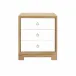 Berkeley 3-Drawer Side Table w/ Antique Brass Pull Blond