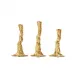 Branch Set of 3 Candlesticks Gold Leaf