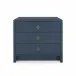 Bryant Linen 3-Drawer Side Table Blue Steel