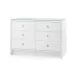 Bryant White Pearl 6-Drawer with Glass Top Extra Large