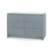 Bryant Linen Winter Gray 6-Drawer with Glass Top Extra Large