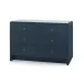 Bryant Linen Blue Steel 6-Drawer with Glass Top Extra Large