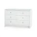 Bryant Linen Chiffon White 6-Drawer with Glass Top Extra Large