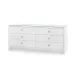 Bryant Linen Chiffon White 6-Drawer with Glass Top Extra Wide Large