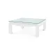Bethany Vanilla Square Coffee Table with Glass Top Large