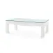 Bethany Vanilla Rectangular Coffee Table with Glass Top Large