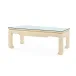 Bethany Natural Twill Rectangular Coffee Table with Glass Top Large