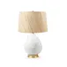 Budding Blanc de Chine Lamp with Shade 17-inch Papyrus with Gold