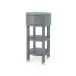 Claudette 1-Drawer Round Side Table Washed Winter Gray