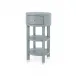 Claudette 1-Drawer Round Side Table Washed Winter Gray