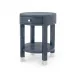 Dakota 1-Drawer Round Side Table Washed Blue Steel