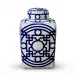 Jasper Square Jar Blue and White