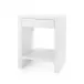 Morgan Grasscloth 1-Drawer Side Table Chiffon White