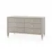 Morris Extra Large 6-Drawer Taupe Gray and Champagne