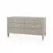 Morris Extra Large 6-Drawer Taupe Gray and Nickel