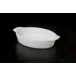 Oval Casserole Roaster White Stoneware 2QT