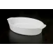 Oval Casserole Roaster White Stoneware 4QT