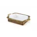 Rectangular Casserol Basket with Stoneware Roaster 2QT