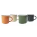 Tinware Mug Set Fall (Includes Burnt Orange, Slate, Green, Cream)