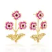 Dianthus Convertible Bouquet Post Earrings - Pink