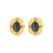 Cleopatra Oval Gold/Blue Labradorite Stud Earrings