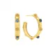 Cleopatra Gold/Blue Labradorite Hoop Earrings