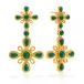 Monique Gem Malachite Convertible Double Drop Earrings