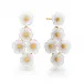 Mermaid Garden Floral Mother of Pearl Post Drop Earrings Petite