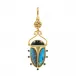 Scarab Blue Labradorite/Black Agate Pendant