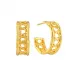 Veranda Caning Gold Hoop Earrings Medium
