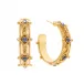 Victoria Gold/Blue Labradorite Hoop Earrings