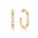 Berry Gem Mother of Pearl Hoop Earrings Medium