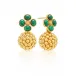 Berry Clover Malachite Drop Earrings