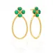 Berry Clover Malachite Teardrop Earrings