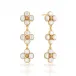 Berry Clover Mother of Pearl Linear Earrings