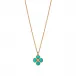 Berry Clover Turquoise Double Sided Charm Necklace 16"+2"