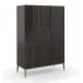 Out Of Line Armoire Dark Chocolate, Rich Walnut, Almost White, Champagne Gold