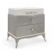Cadence Nightstand Cappuccino, Sparkling Argent, Alabaster Painted Faux Shagreen