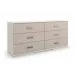 Silver Lining Dresser Dresser Almond Milk, Brushed Stainless