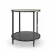 Smoulder Round End Table End/Side Table Brushed Deep Bronze, Warm Slate