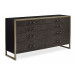 Remix Double Dresser Dresser Black Stained Ash, Cerused Oak, Bronze Gold Metal