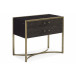 Remix Large Nightstand Cerused Oak, Black Stained Ash, Bronze Gold Metal