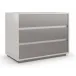 Da Vita Large Nightstand Thunder, Smoked Stainless Paint