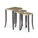 Out & About End/Side Table Satin Ebony, Taupe Silver Leaf