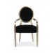 Chit-Chat Arm Dining Chair Taupe Silver Leaf