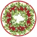 Holly And Berry Wreath Paper Placemats Round 12 In