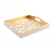 Garden Gate White/Gold Lacquer Square Tray 14" x 14"