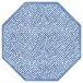 Fretwork Blue Paper Placemats Octagon 12 In