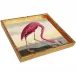 Audubon Flamingo Bamboo Edge Square Lacquer Tray